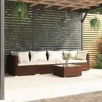 Salon de jardin (lot de 5) 3013629-9 Marron - Crème - Blanc