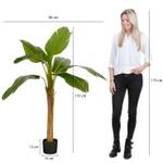 Plante artificielle Bananier en pot Vert - Céramique - Matière plastique - 90 x 155 x 90 cm