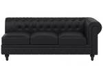 Ecksofa CHESTERFIELD Schwarz - Eiche Dunkel - 280 x 77 x 85 cm - Kunstleder