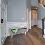 Banc en velours avec espace de rangement Gris