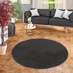 Trend Velours Teppich Joy Rund Schwarz - 133 x 133 cm