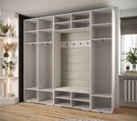 Garderobe Inova 4 Z8 Gold - Grau - Weiß