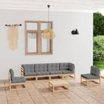 Garten-Lounge-Set (7-teilig) 3009896-2 Grau - Holz