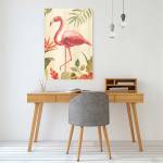 Tableau Flamant rose tropical 60 x 90 cm - Verre