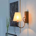 Wandlampe CARIN Beige - Braun - Metall - Textil - 15 x 29 x 27 cm