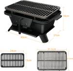 Campinggrill Gusseisen Schwarz - Metall - 27 x 18 x 40 cm