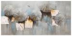 Bild handgemalt Cracks Start to Show Weiß - Massivholz - Textil - 120 x 60 x 4 cm