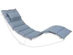 Chaise longue BRESCIA Bleu - Chêne foncé