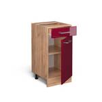 Unterschrank R-Line Hochglanz Bordeaux - Breite: 40 cm