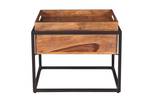 PANAMA Couchtisch Schwarz - Braun - Metall - Massivholz - Holzart/Dekor - 60 x 47 x 60 cm