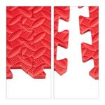 16 x Bodenmatte mit Randstück Rot - Kunststoff - 61 x 1 x 61 cm