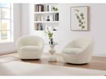 Fauteuil pivotant LACARA Blanc - Textile - 78 x 70 x 88 cm