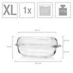 2-tlg Glasbräter XL Glas - 28 x 17 x 40 cm