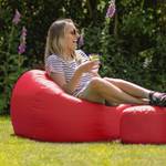 Klassischer Outdoor Sitzsack mit Hocker Rot