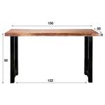 Bartisch Ajala Schwarz - Braun - Metall - Massivholz - Holzart/Dekor - 150 x 92 x 50 cm