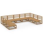 Garten-Lounge-Set (9-teilig) 3009751-1 Braun - Massivholz - Holzart/Dekor - 70 x 67 x 70 cm