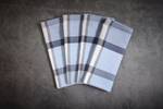 4er Set Geschirrtücher Streifen Blau - Textil - 50 x 1 x 70 cm