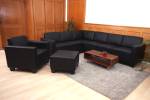 Couch-Garnitur Lyon 6-2 Schwarz - Kunstleder - 288 x 76 x 216 cm