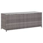 Garten-Aufbewahrungsbox Grau - Metall - Polyrattan - 150 x 60 x 150 cm