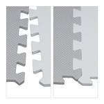 25 pièces Tapis puzzle avec bord Gris - Blanc