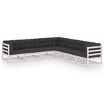 Garten-Lounge-Set (7-teilig) 3009837-2 Anthrazit - Schwarz - Weiß