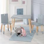 Set table + chaises avec pieds en bois Peuplier massif - Bois naturel