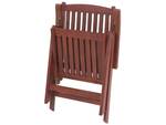 Chaise de jardin TOSCANA Chêne foncé - Rouge - Lot de 6