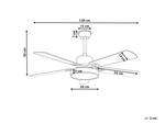 Deckenventilator mit Licht HOBBLE Grün - Mint - Eiche Hell