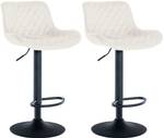 Tabourets de bar Minosa Lot de 2 Blanc crème