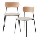 2 chaises de salle à manger Jyväskylä Beige - Cuir synthétique - 45 x 78 x 48 cm