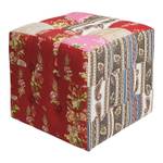 Siège cube Patchwork Rouge - Textile - 40 x 40 x 40 cm