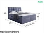 Boxspringbett Drago Graphit - Breite: 180 cm - H4