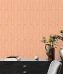 Tapete Art Deco - Vliestapete Retro Gold - Orange - Weiß - Kunststoff - Textil - 53 x 1005 x 1 cm