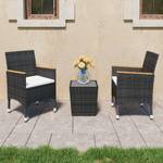 Bistro-Set-k309 ( 3-tlg ) Schwarz - Grau