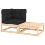 Garten-Lounge-Set (2-teilig) Schwarz - Holz