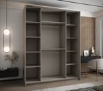 SCHWEBETÜRENSCHRANK LUX Beige - Silber - Breite: 190 cm