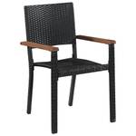 Garten-Essgruppe (7-teilig) 43935 Schwarz - Kunststoff - Polyrattan - 80 x 75 x 130 cm