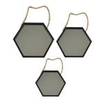 Schwarz Hexagon Spiegel 3 Set Teile
