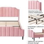 Polsterbett Bettrahmen mit Fußteil Ebenholz Dekor - Pink - Holz