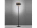 Stehlampe Lampenschirm Rattan Schwarz Beige - Schwarz - Metall - Textil - 30 x 150 x 30 cm