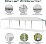 Gartenpavillon Partyzelt 9 x 3m Weiß - Metall - 900 x 260 x 300 cm