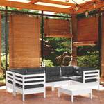 7-tlg. Garten-Lounge-Set mit Kissen Wei脽