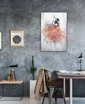 Bild handgemalt Tanz der Leidenschaft Grau - Massivholz - Textil - 60 x 90 x 4 cm