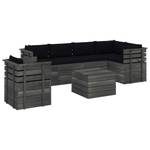 Gartensitzgruppe K5432(7-tlg) Schwarz - Massivholz - 72 x 65 x 70 cm