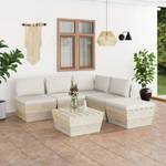 Gartensitzgruppe K5471(6-tlg) Beige - Massivholz - 65 x 60 x 60 cm