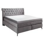 Boxspringbett VERONA Grau - Textil - 190 x 128 x 225 cm