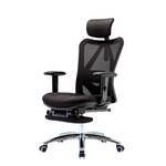 Chaise de bureau SIHOO-J86 repose-pieds Noir - Textile - 66 x 129 x 69 cm