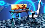 Gaming Tisch Vinson Schwarz - Holzwerkstoff - Metall - 120 x 74 x 60 cm