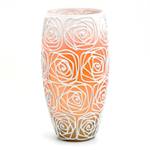 Vase en verre peint à la main Orange - Verre - 16 x 30 x 16 cm
