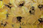 handgemalt Gelb in Blumenmeer Acrylbild